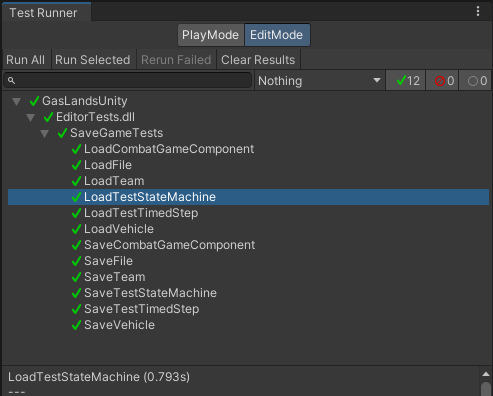 Image showing several unit tests with green checkmarks.